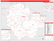 Fort Bend County Wall Map Red Line Style